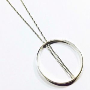 Jenny  Bird Silver Halo Pendant Necklace.